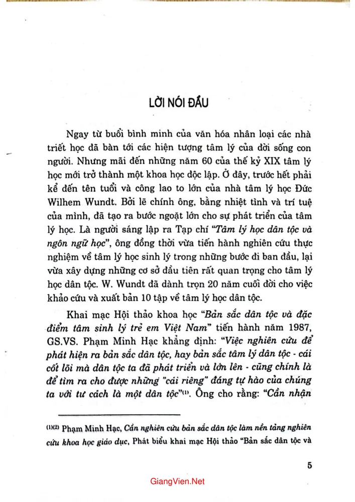 Trang 3 - Ảnh minh họa nội dung sách Tâm lý học dân tộc