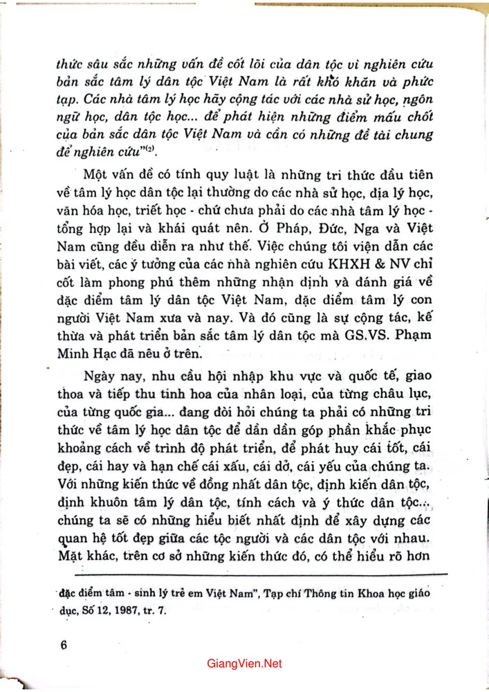 Trang 4 - Ảnh minh họa nội dung sách Tâm lý học dân tộc