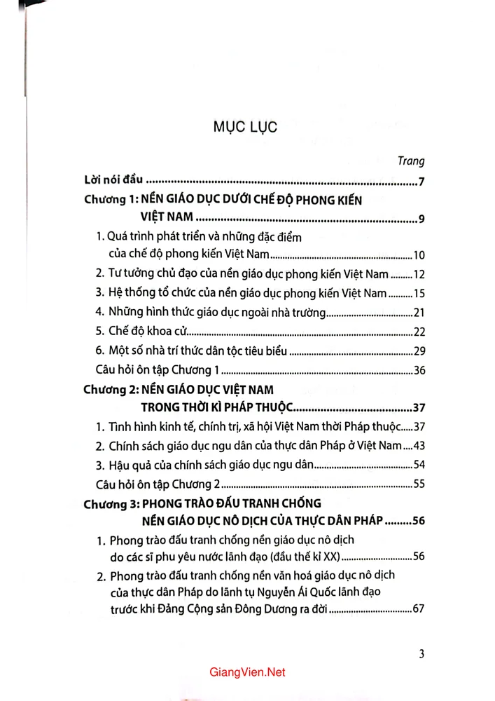 Trang 1 - Ảnh minh họa nội dung sách Lịch sử giáo dục Việt Nam