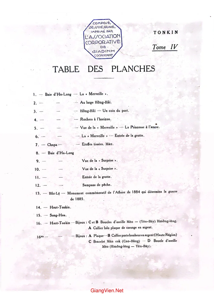Trang 1 - Ảnh minh họa nội dung sách Ouvrages de Ecole d art et de Association corporative de Giadinh (Các tác phẩm của Trường Mỹ thuật và Hiệp hội Nghề nghiệp Gia Định)