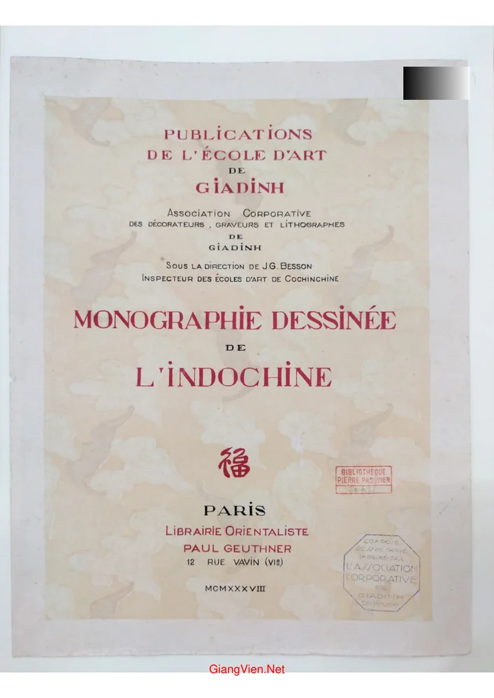Ảnh bìa của Monographie dessine de Indochine 3 (Chuyên khảo minh họa về Đông Dương 3)