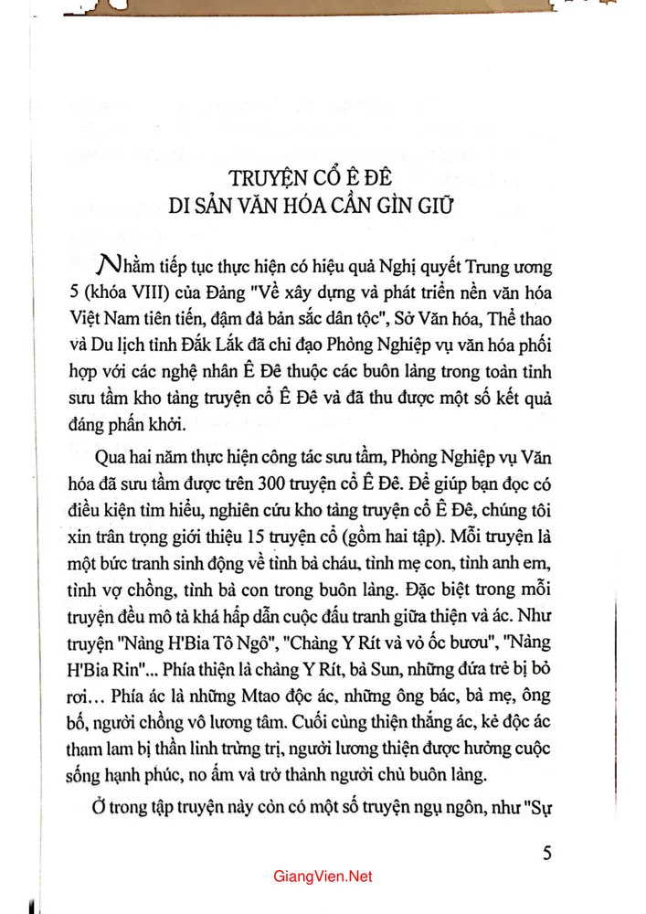 Mục lục chi tiết trang 1 sách Truyện cổ Ề Đê - Di sản văn hóa cần gìn giữ (Tập 1)