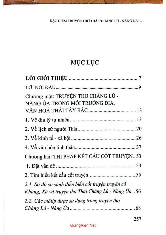 Trang bìa chính thức sách Đặc điểm truyện thơ Thái Chàng Lú - Nàng Ủa (Khun Lú - Náng Ủa) về phương diện thi pháp
