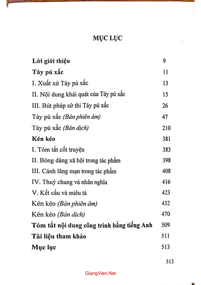 Trang 1 - Ảnh minh họa nội dung sách Táy pú xấc - kẻo kéo - Truyện thơ Thái ở Tây Bắc