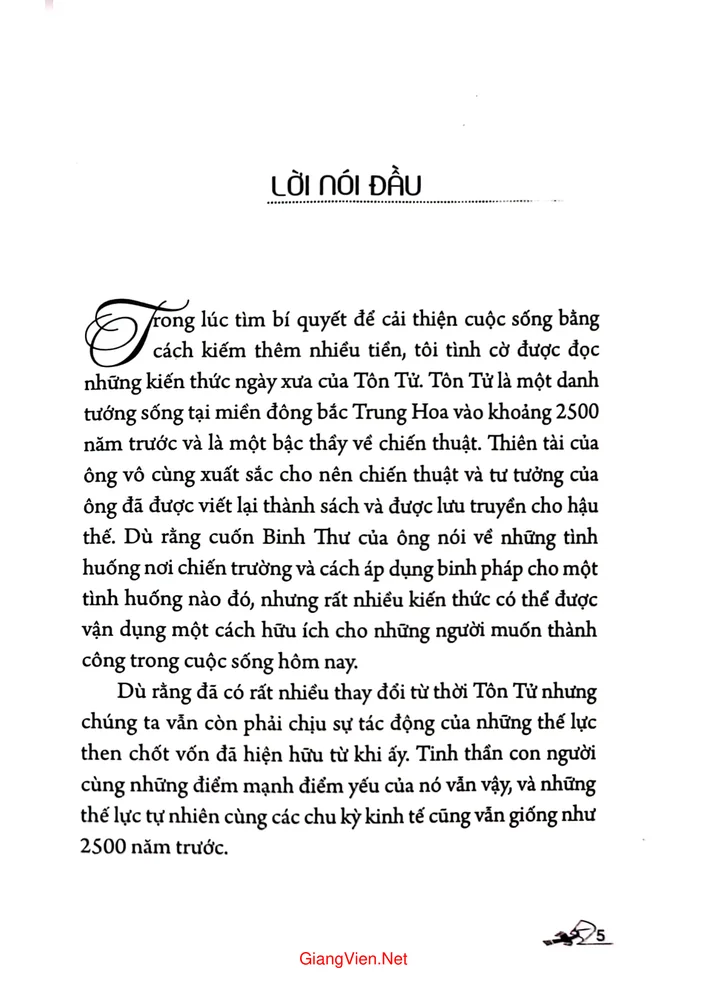 Mục lục chi tiết trang 1 sách Binh pháp Tôn Tử và nghệ thuật kiếm tiền