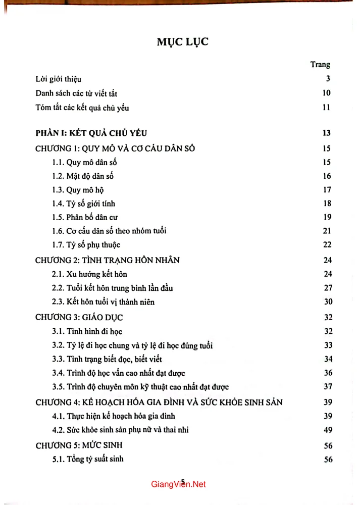 Trang bìa chính thức sách Kết quả chủ yếu điều tra biến động dân số và kế hoạch hóa gia đình thời điểm ngày 1 tháng 4 năm 2022