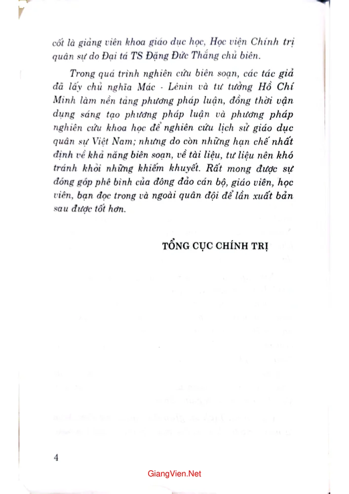 Mục lục chi tiết trang 2 sách Lịch sử giáo dục quân sự Việt Nam