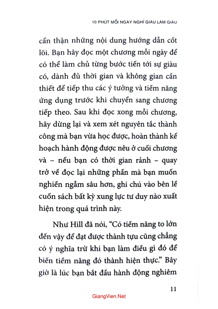 Mục lục chi tiết trang 4 sách 10 phút mỗi ngày nghĩ giàu làm giàu