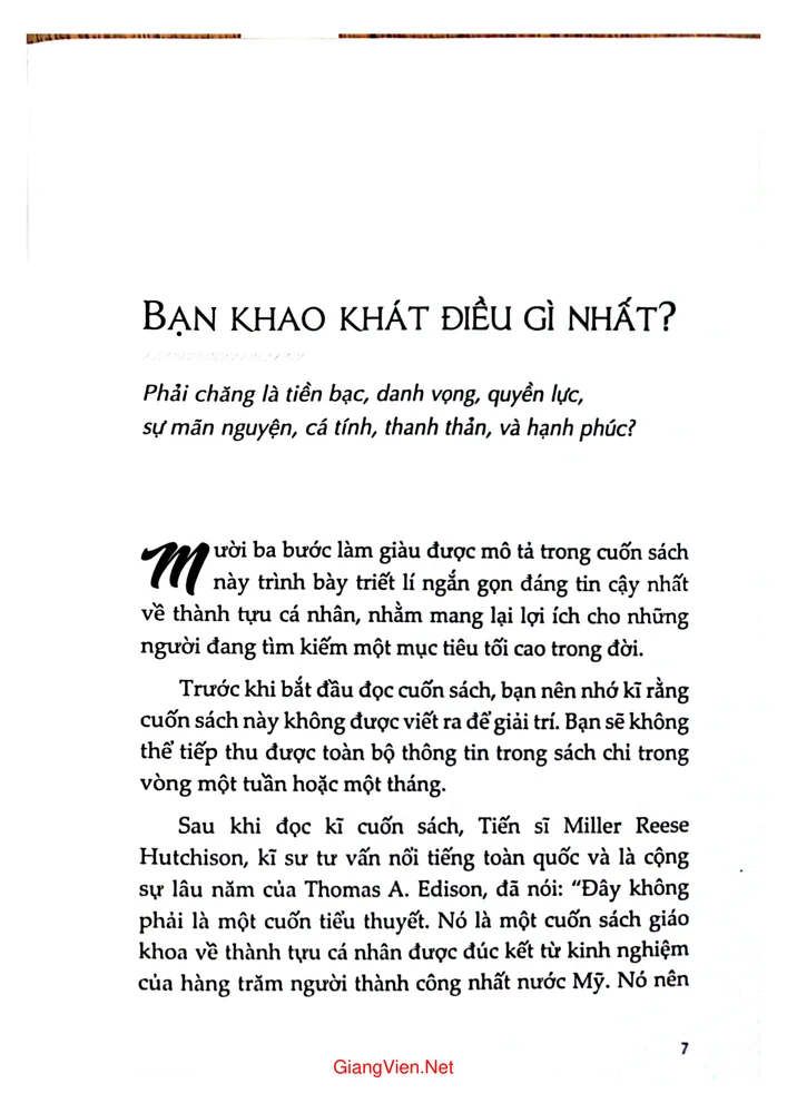 Mục lục chi tiết trang 2 sách Nghĩ giàu làm giàu