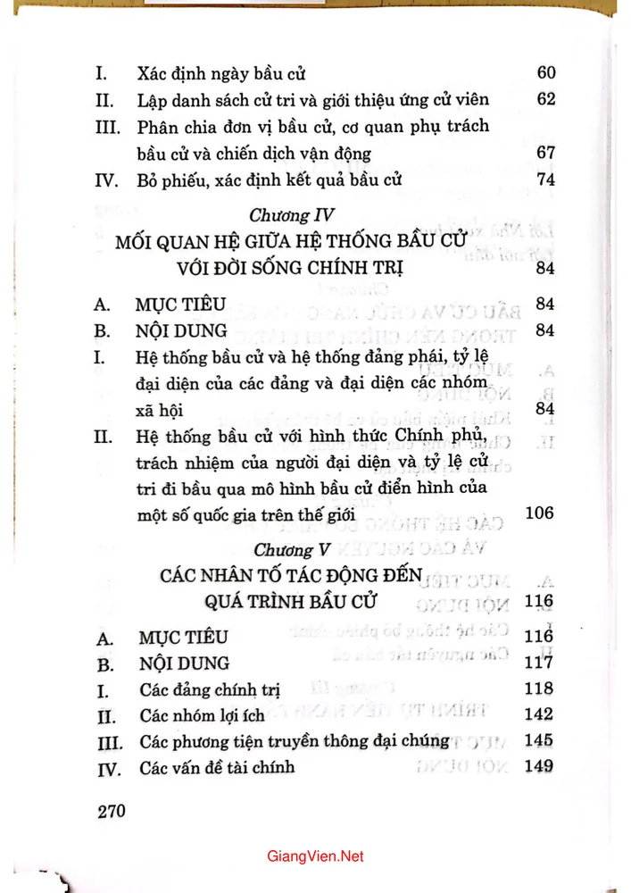 Trang 2 - Ảnh minh họa nội dung sách Giáo trình quy trình bầu cử