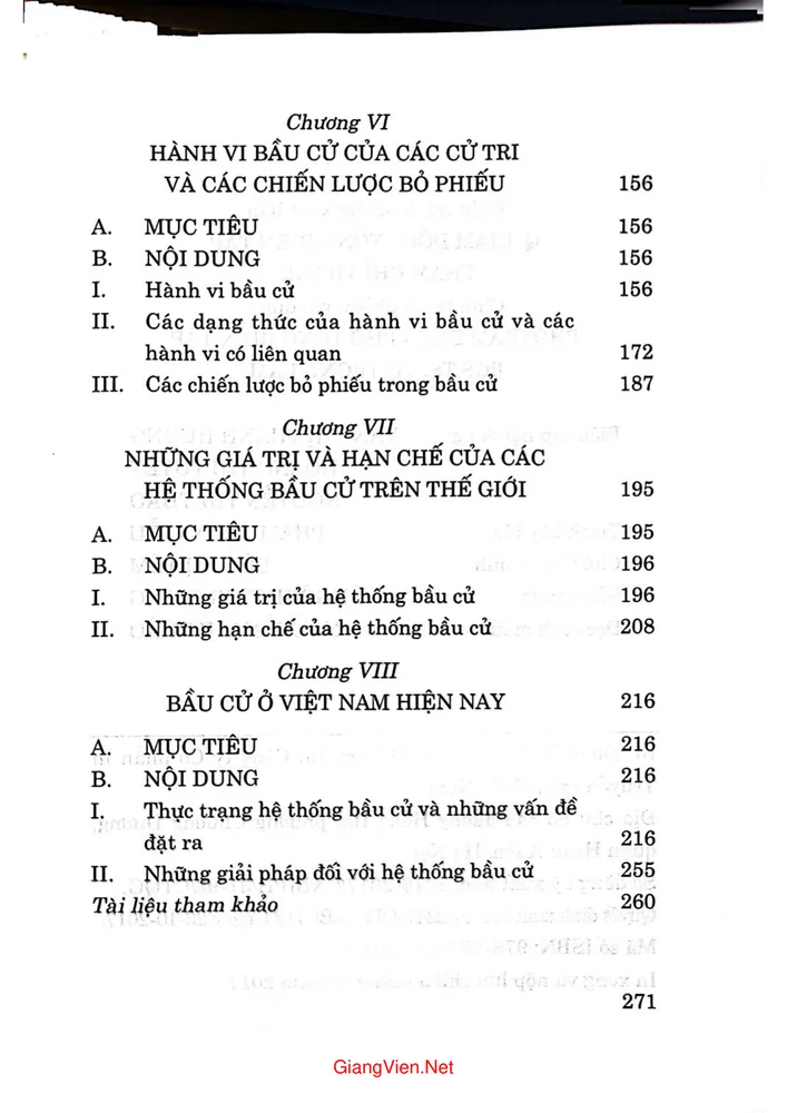 Trang 3 - Ảnh minh họa nội dung sách Giáo trình quy trình bầu cử