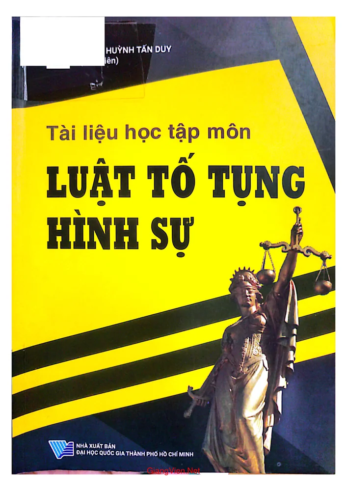 Ảnh bìa của Tài liệu học tập môn Luật Tố tụng hình sự