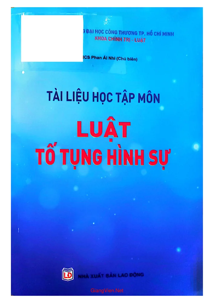 Ảnh bìa của Tài liệu học tập môn luật tố tụng hình sự 1