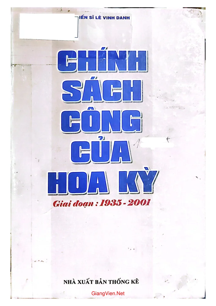 Ảnh bìa của Chính sách công của Hoa Kỳ giai đoạn 1935 - 2001