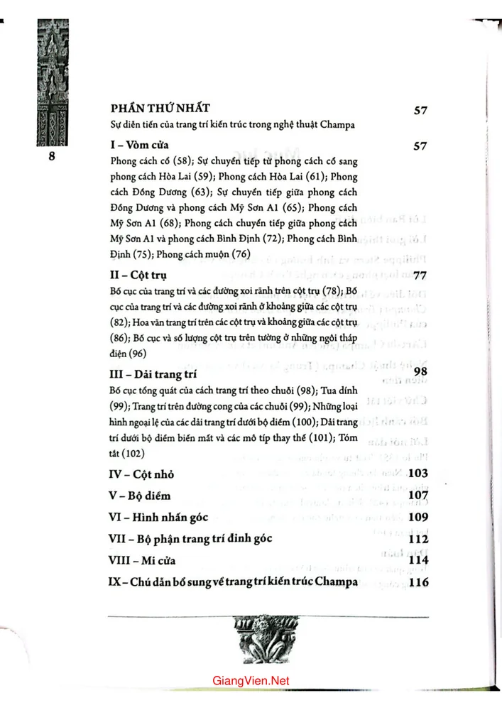 Trang 2 - Ảnh minh họa nội dung sách Nghệ thuật Champa (trung kỳ xưa) và quá trình diễn tiến