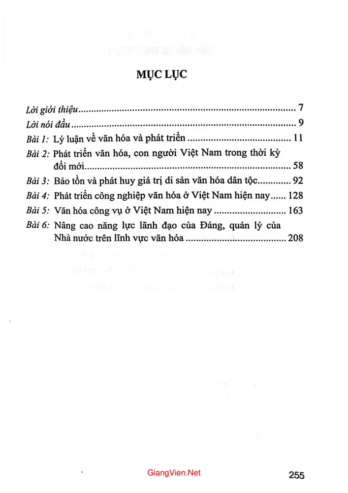 Trang 1 - Ảnh minh họa nội dung sách Giáo trình văn hóa và phát triển. Dùng cho hệ đào tạo cao cấp lý luận chính trị