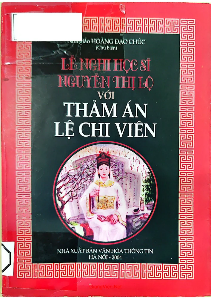 Ảnh bìa của Lễ nghi học sĩ Nguyễn Thị Lộ với thảm án Lệ Chi Viên