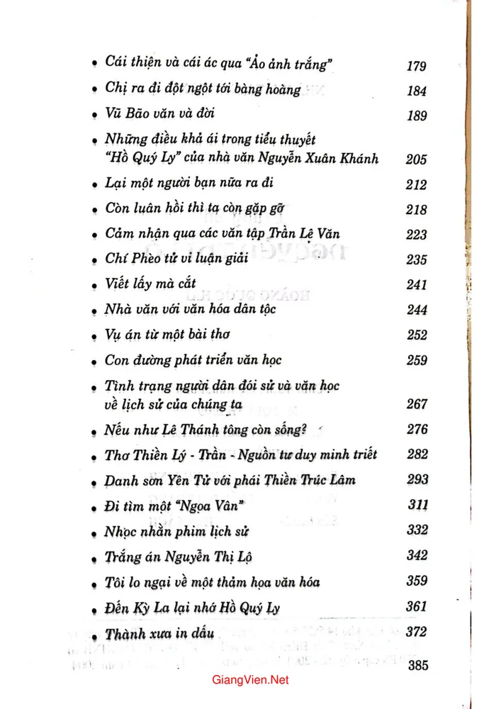 Mục lục chi tiết trang 1 sách Trắng án Nguyễn Thị Lộ