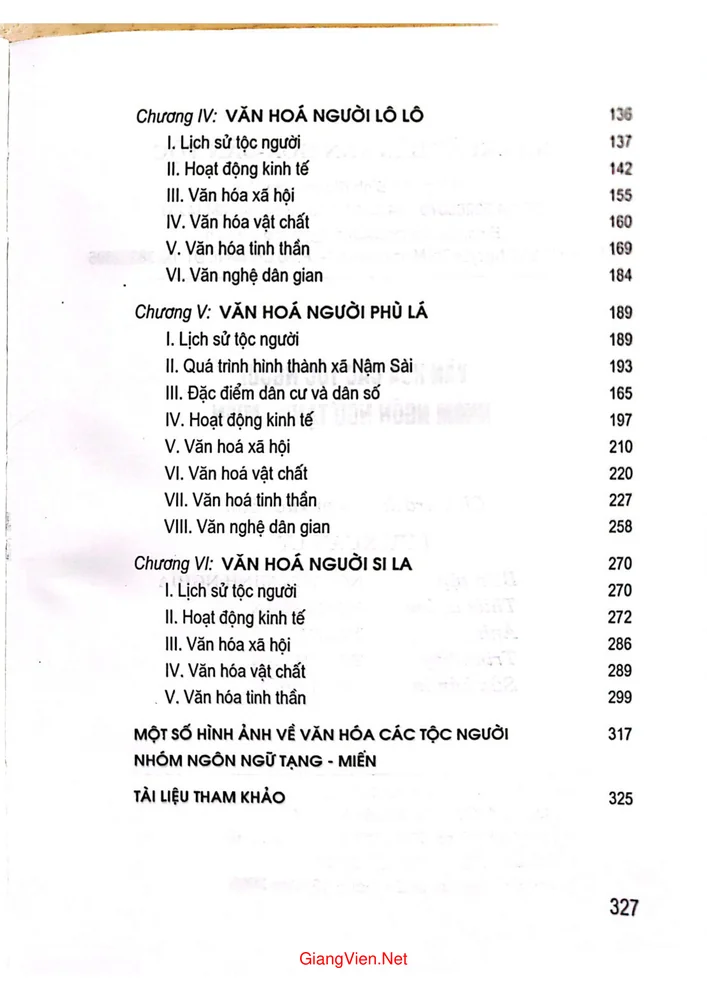 Mục lục chi tiết trang 1 sách Văn hóa các tộc người nhóm ngôn ngữ Tạng - Miến