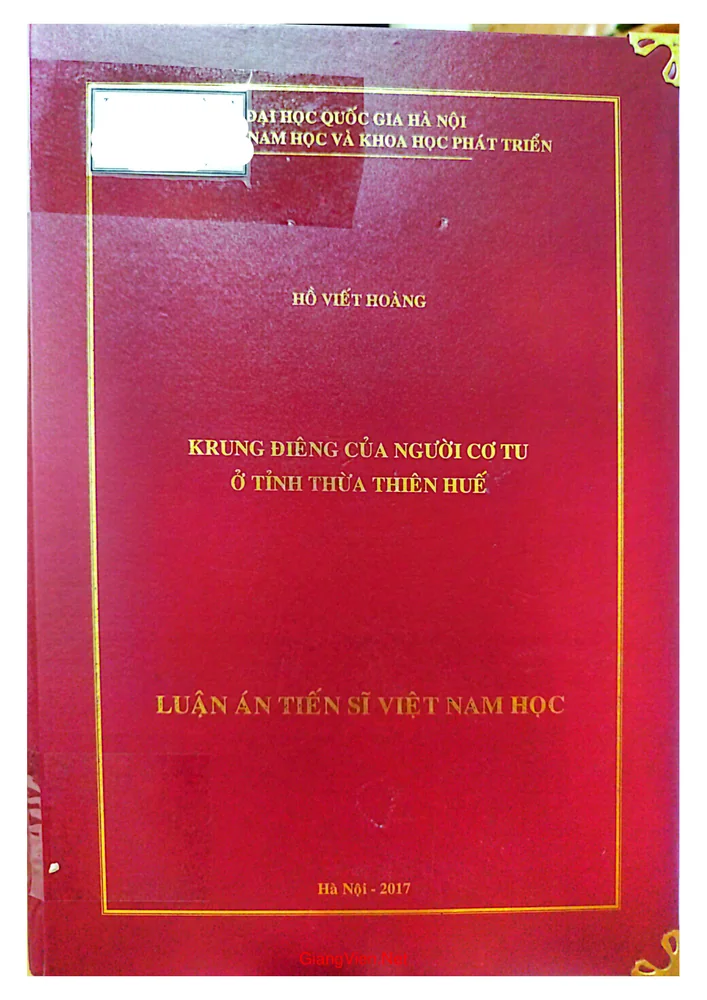 Ảnh bìa của Krung Điêng của người Cơ Tu ở tỉnh Thừa Thiên Huế