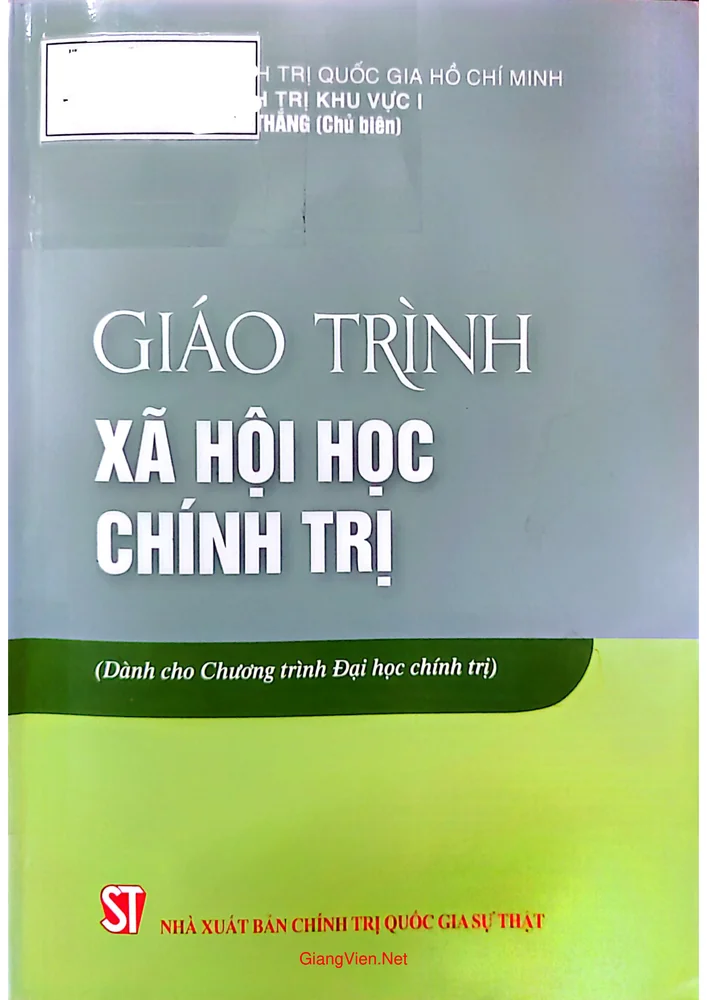 Ảnh bìa của Giáo trình xã hội học chính trị