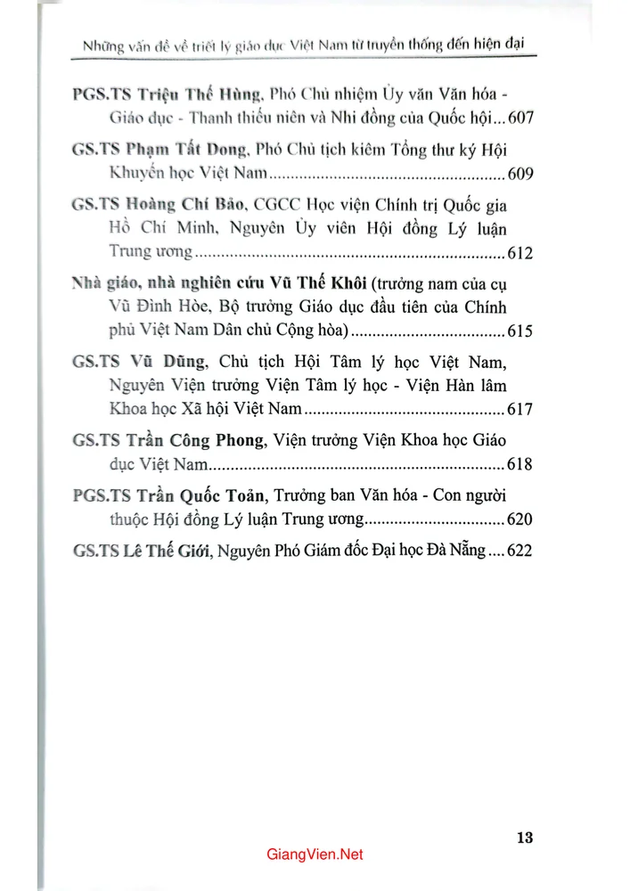 Mục lục chi tiết trang 4 sách Những vấn đề về triết lý giáo dục Việt Nam từ truyền thống đến hiện đại