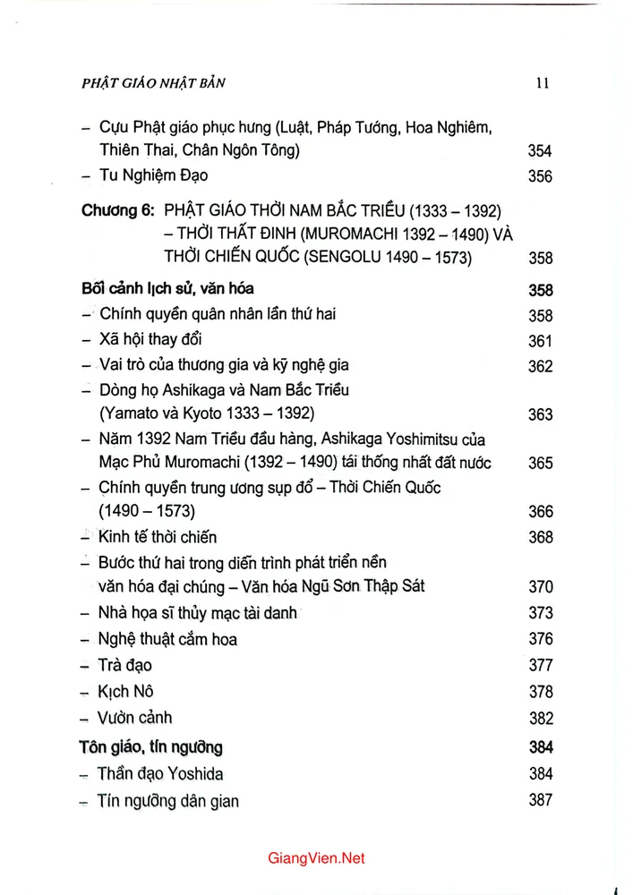 Mục lục chi tiết trang 6 sách Phật giáo Nhật Bản