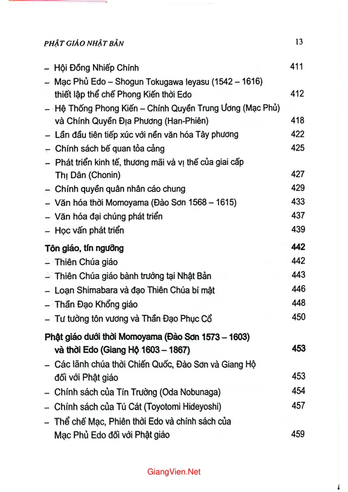 Mục lục chi tiết trang 8 sách Phật giáo Nhật Bản