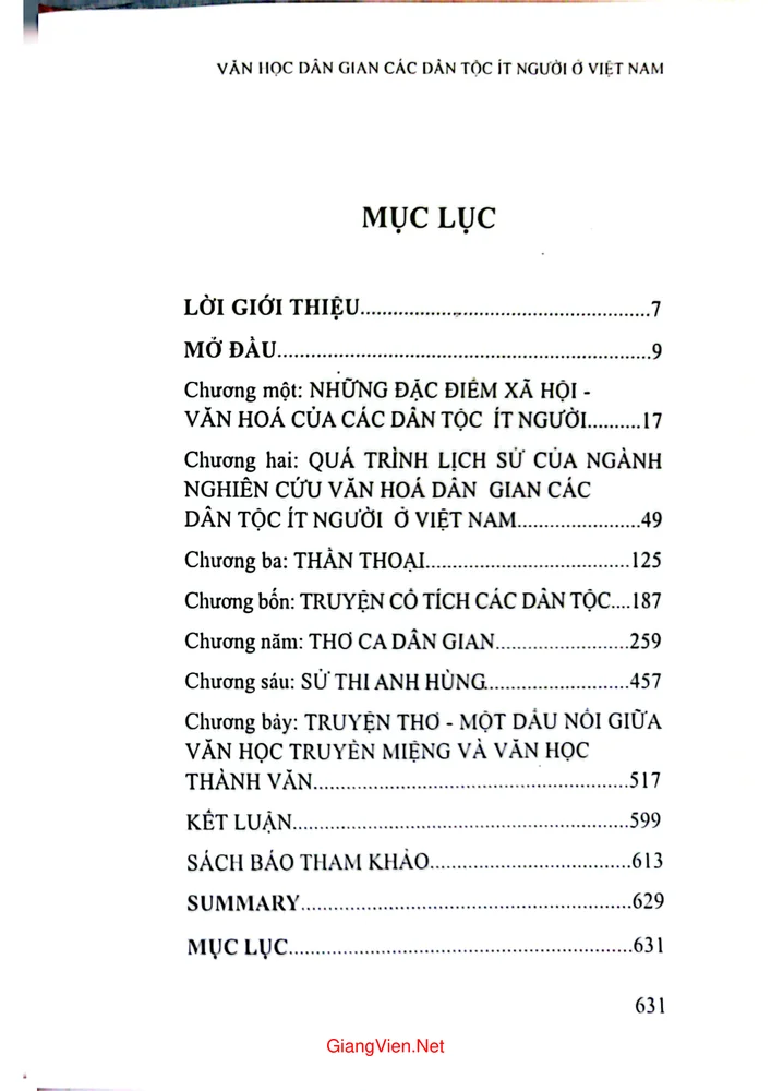 Trang 1 - Ảnh minh họa nội dung sách Văn học dân gian các dân tộc ít người ở Việt Nam