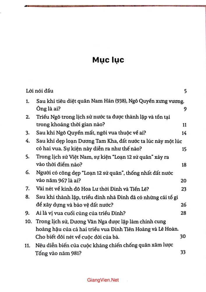 Trang bìa chính thức sách Hỏi đáp lịch sử Việt Nam dưới đời Ngô, Đinh, Tiền Lê, Lý, Trần, Hồ