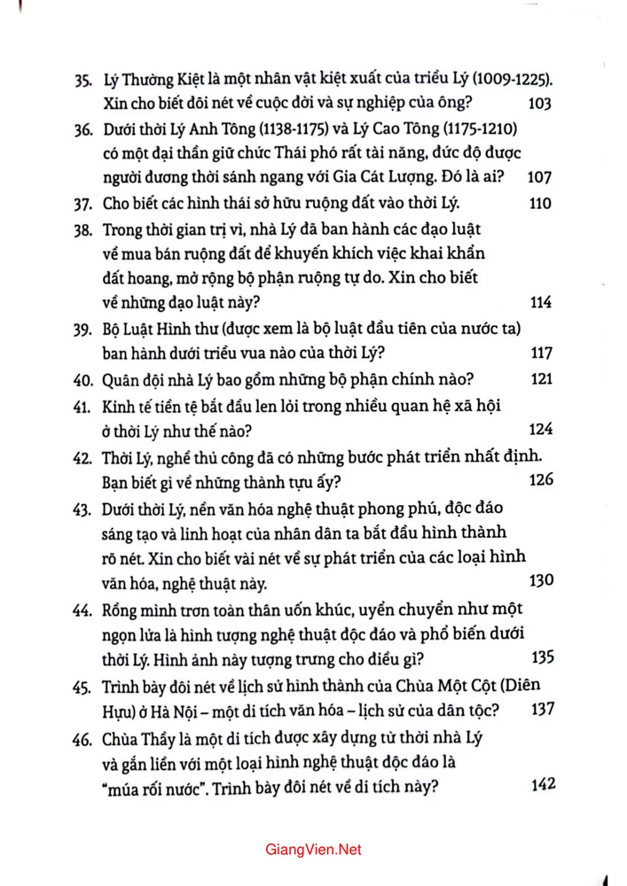 Mục lục chi tiết trang 3 sách Hỏi đáp lịch sử Việt Nam dưới đời Ngô, Đinh, Tiền Lê, Lý, Trần, Hồ