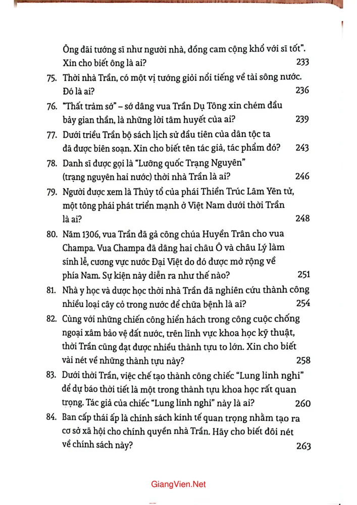Mục lục chi tiết trang 7 sách Hỏi đáp lịch sử Việt Nam dưới đời Ngô, Đinh, Tiền Lê, Lý, Trần, Hồ