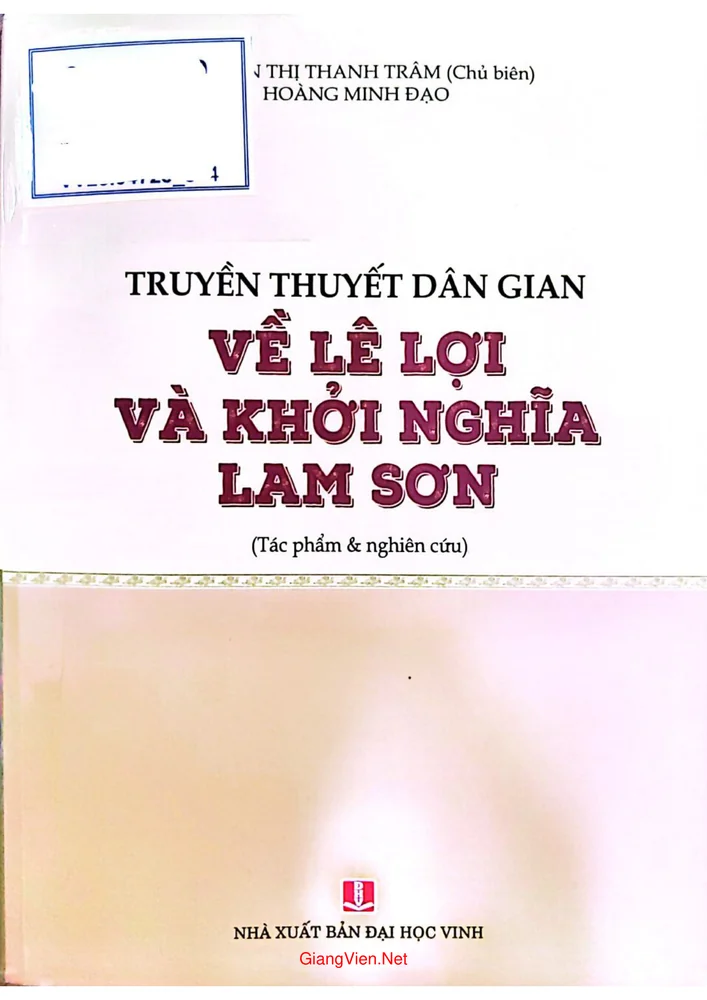 Ảnh bìa của Truyền thuyết dân gian về Lê Lợi và khởi nghĩa Lam Sơn