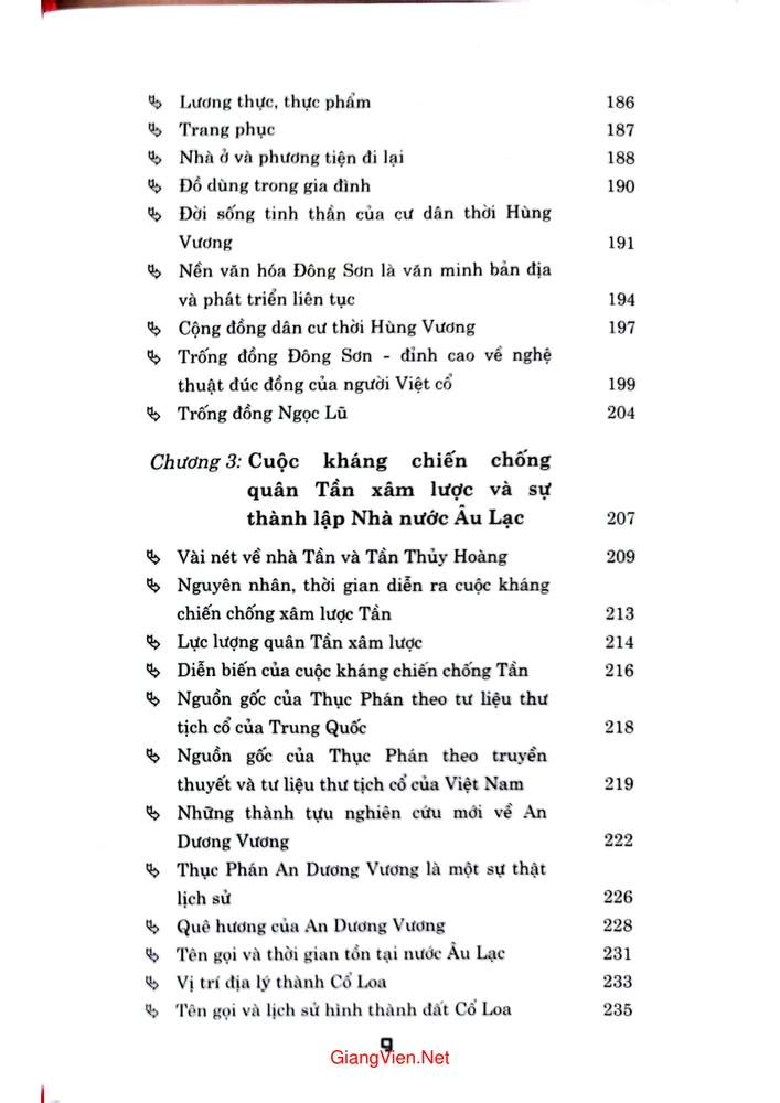 Mục lục chi tiết trang 4 sách Lịch sử Việt Nam phổ thông tập 1 Từ tiền sử đến khởi nghĩa Hai Bà Trưng