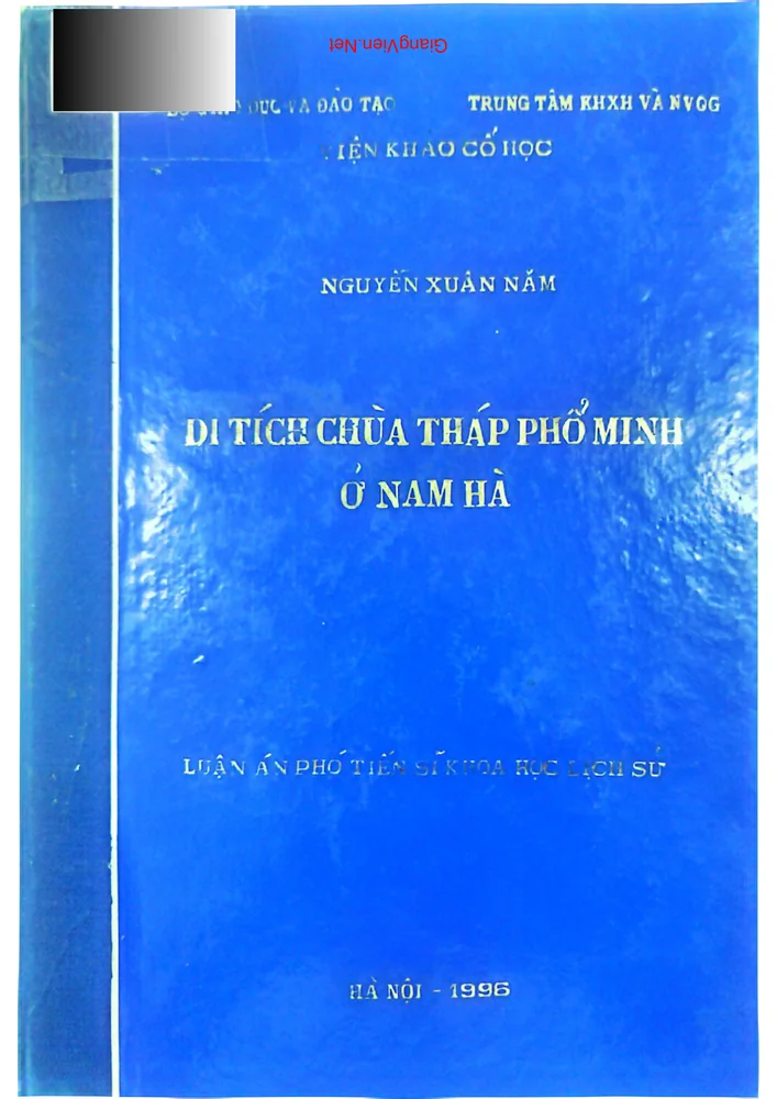 Ảnh bìa của Luận án Di tích chùa Phổ Minh ở Nam Hà