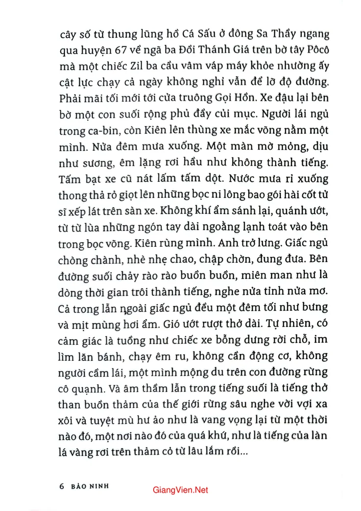 Mục lục chi tiết trang 2 sách Nỗi buồn chiến tranh