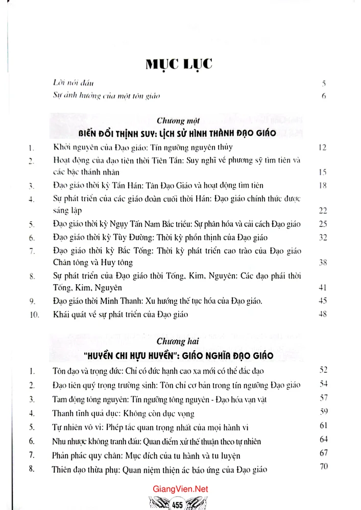 Trang 1 - Ảnh minh họa nội dung sách Đạo giáo triết lý nhân sinh
