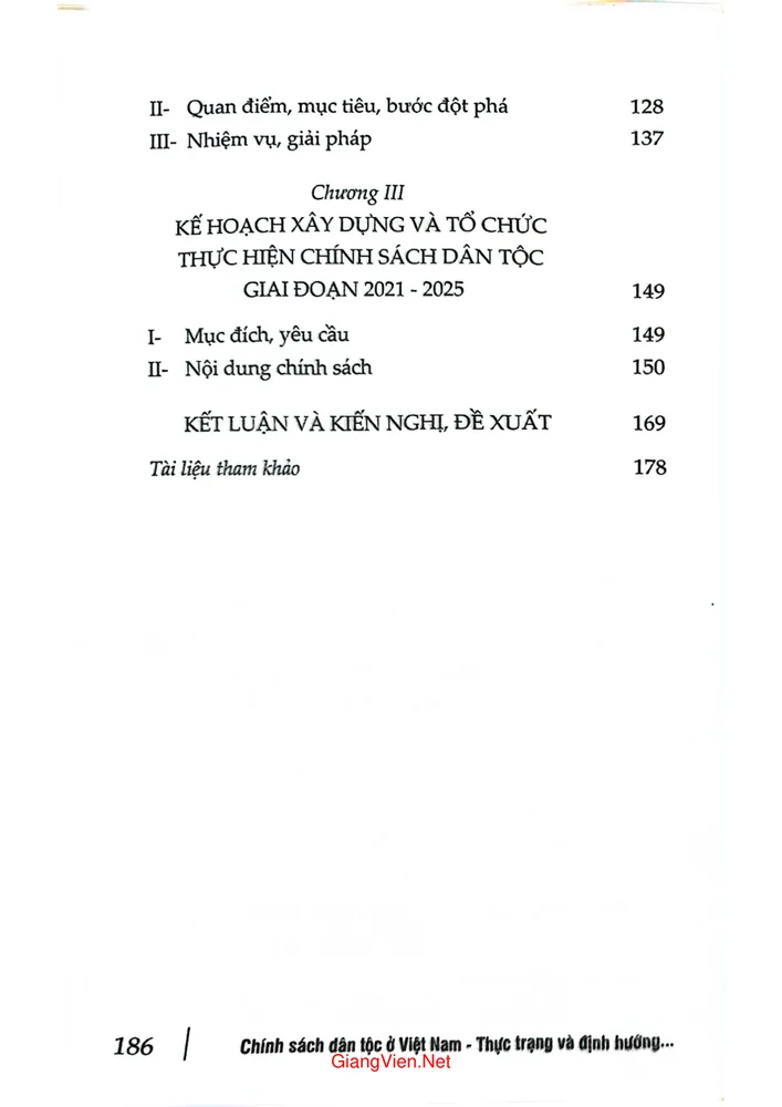 Mục lục chi tiết trang 1 sách Chính sách dân tộc ở Việt Nam. Thực trạng và định hướng giải pháp