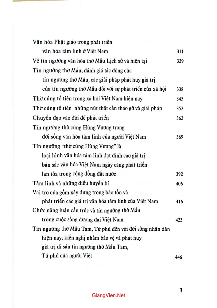 Trang 3 - Ảnh minh họa nội dung sách Giá trị văn hóa tâm linh trong phát triển và hội nhập