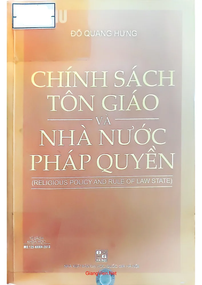 Ảnh bìa của Chính sách tôn giáo và nhà nước pháp quyền