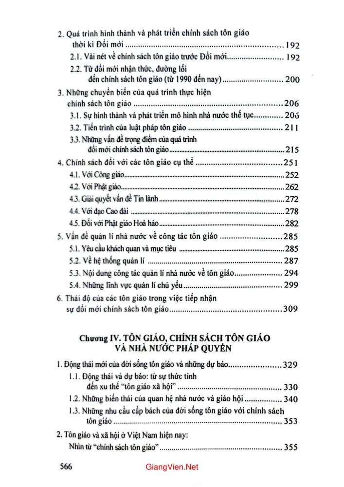 Trang 3 - Ảnh minh họa nội dung sách Chính sách tôn giáo và nhà nước pháp quyền