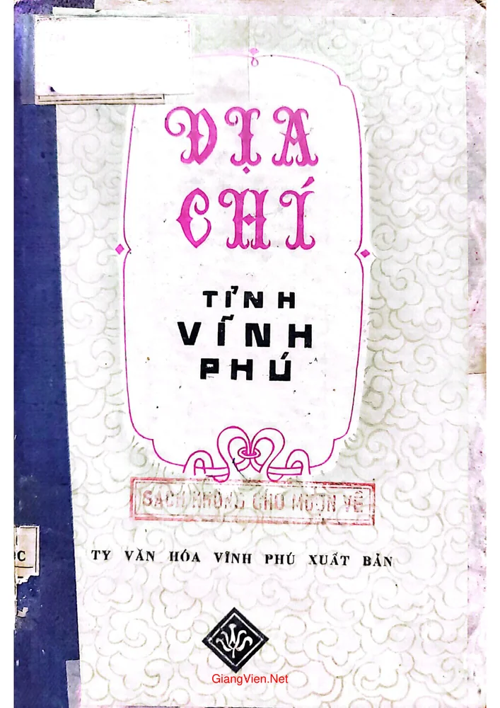 Ảnh bìa của Địa chí Vĩnh Phú