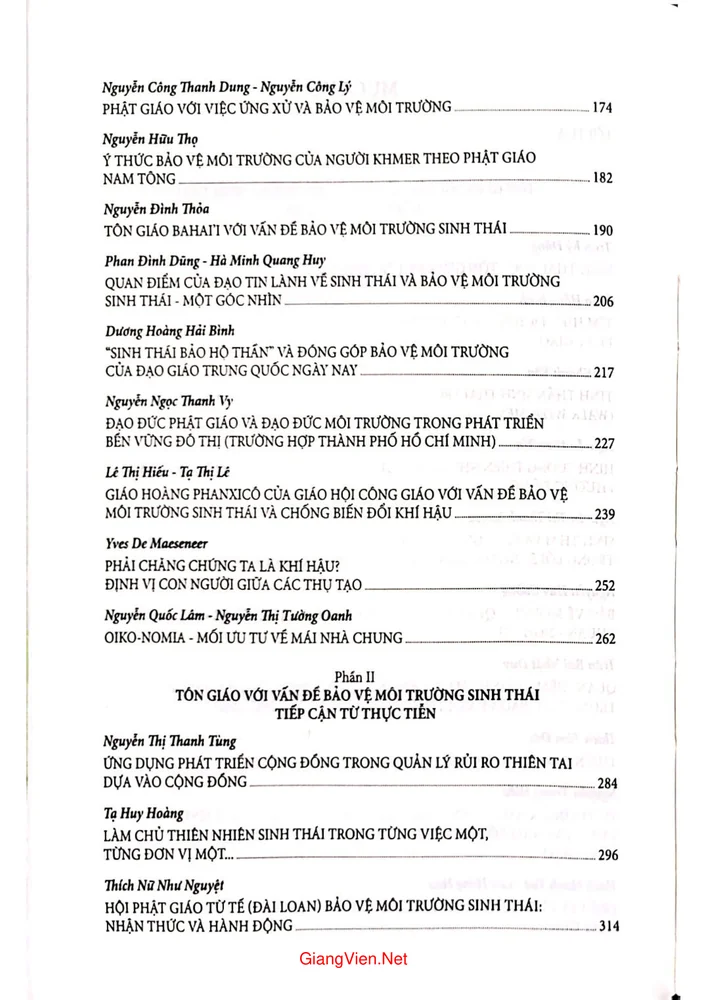 Trang 2 - Ảnh minh họa nội dung sách Tôn giáo với vấn đề bảo vệ môi trường sinh thái lý luận và thực tiễn