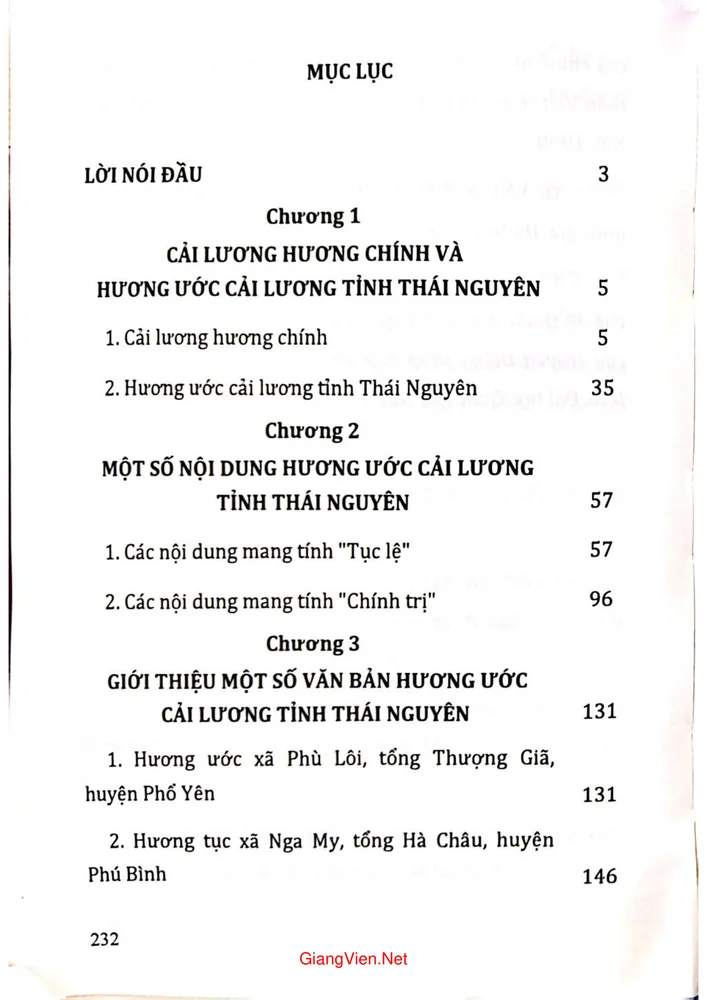 Trang bìa chính thức sách Hương ước cải lương tỉnh Thái Nguyên