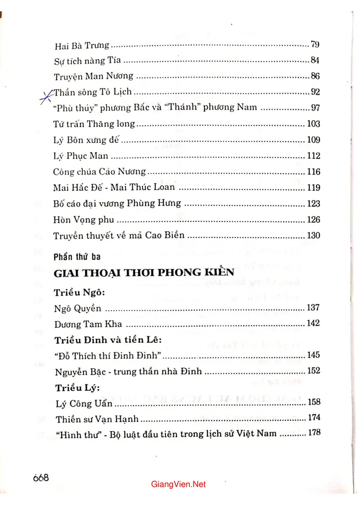 Mục lục chi tiết trang 1 sách Hồn sử Việt các truyền thuyết giai thoại nổi tiếng