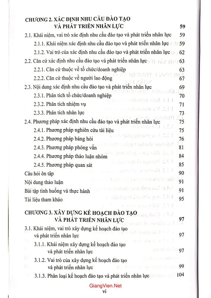 Trang 2 - Ảnh minh họa nội dung sách Giáo trình đào tạo và phát triển nhân lực