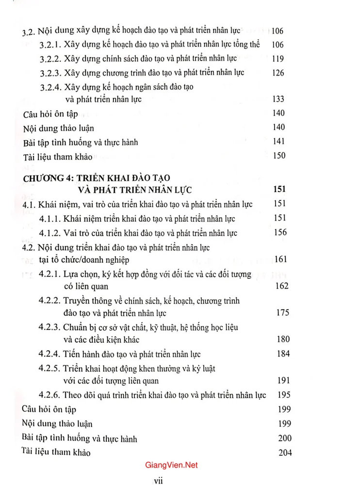 Trang 3 - Ảnh minh họa nội dung sách Giáo trình đào tạo và phát triển nhân lực