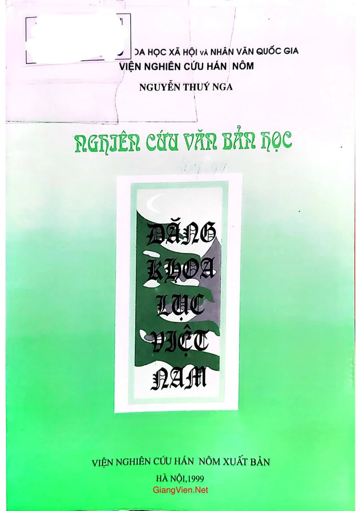 Ảnh bìa của Nghiên cứu văn bản học Đăng khoa lục Việt Nam