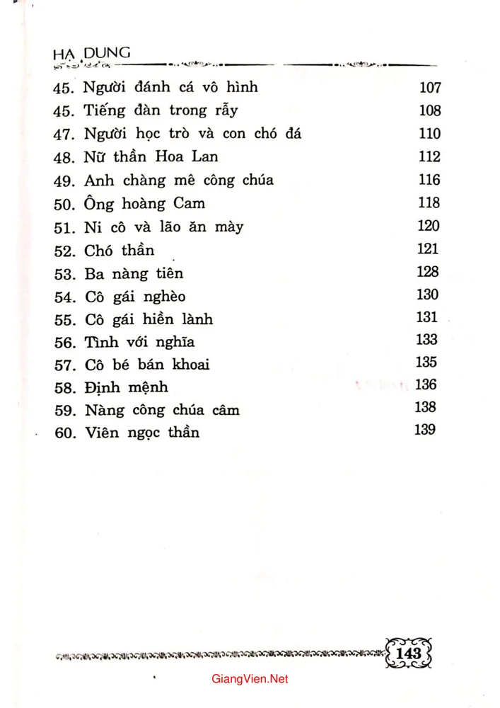 Mục lục chi tiết trang 2 sách Truyện cổ tích dân gian Việt Nam