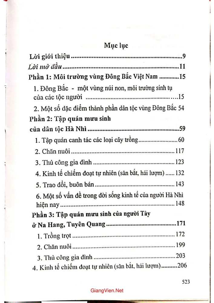Trang bìa chính thức sách Tập quán mưu sinh của các dân tộc thiểu số vùng Đông bắc Việt Nam